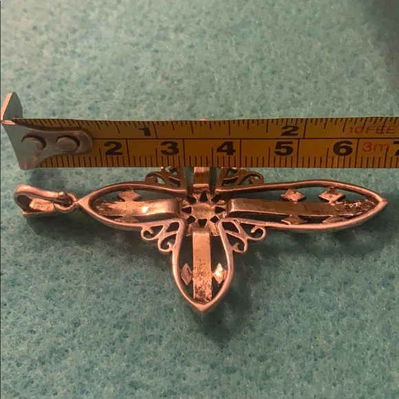 Sterling silver Marcasites stone vintage cross - Picture 3 of 3